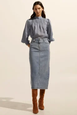 zoe kratzmann Bottoms|Accord Skirt-Washed Denim