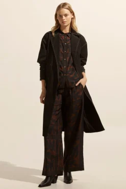 zoe kratzmann Coats|Agent Coat-Black