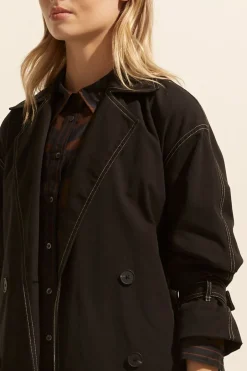 zoe kratzmann Coats|Agent Coat-Black