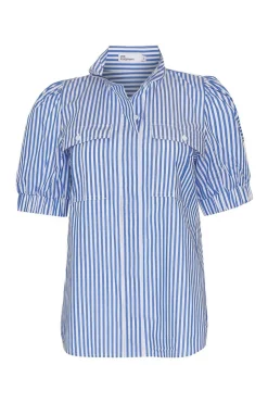 zoe kratzmann Tops|Allot Top-Cobalt Stripe