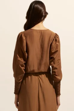 zoe kratzmann Tops|Beam Top-Caramel