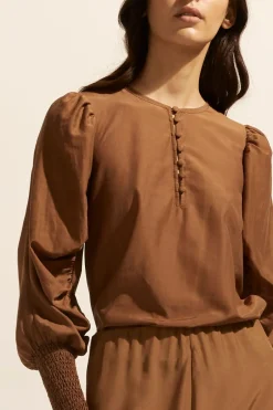 zoe kratzmann Tops|Beam Top-Caramel