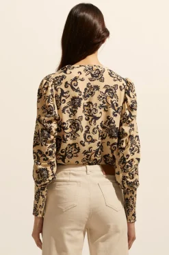 zoe kratzmann Tops|Beam Top-Ochre Floral