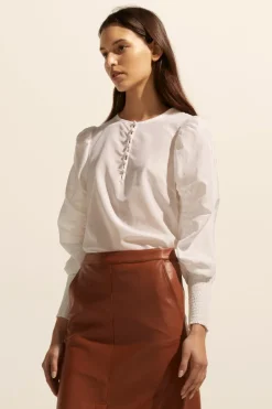 zoe kratzmann Tops|Beam Top-Porcelain