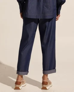 zoe kratzmann Bottoms|Bolster Pant-Dark Chambray