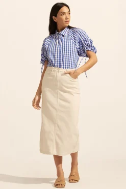 zoe kratzmann Tops|Bond Top-Azure Gingham Check