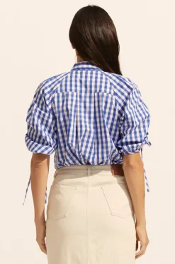 zoe kratzmann Tops|Bond Top-Azure Gingham Check