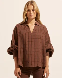 zoe kratzmann Tops|Bounty Top-Chocolate Check
