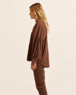 zoe kratzmann Tops|Bounty Top-Chocolate Check