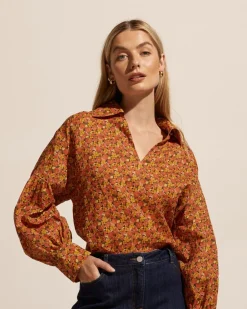 zoe kratzmann Tops|Bounty Top-Sunset Floral