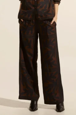 zoe kratzmann Bottoms|Breeze Pant-Choc Frond