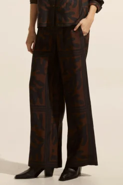 zoe kratzmann Bottoms|Breeze Pant-Choc Frond