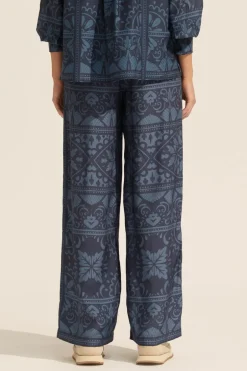 zoe kratzmann Bottoms|Breeze Pant-Indigo Mosaic