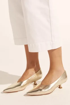 zoe kratzmann Heels|Candid Heel-Metallic
