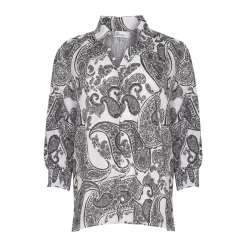 zoe kratzmann Tops|Carousel Top-Black Paisley