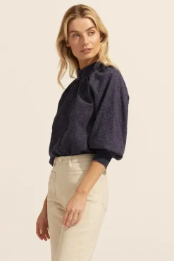 zoe kratzmann Tops|Carousel Top-Indigo