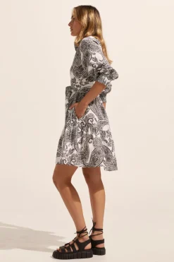 zoe kratzmann Dresses|Cater Dress-Black Paisley