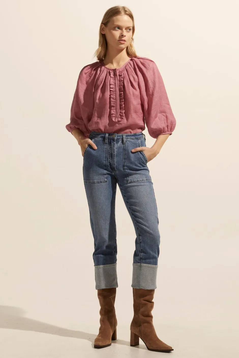 zoe kratzmann Bottoms|Citizen Jean-Mid Wash Denim
