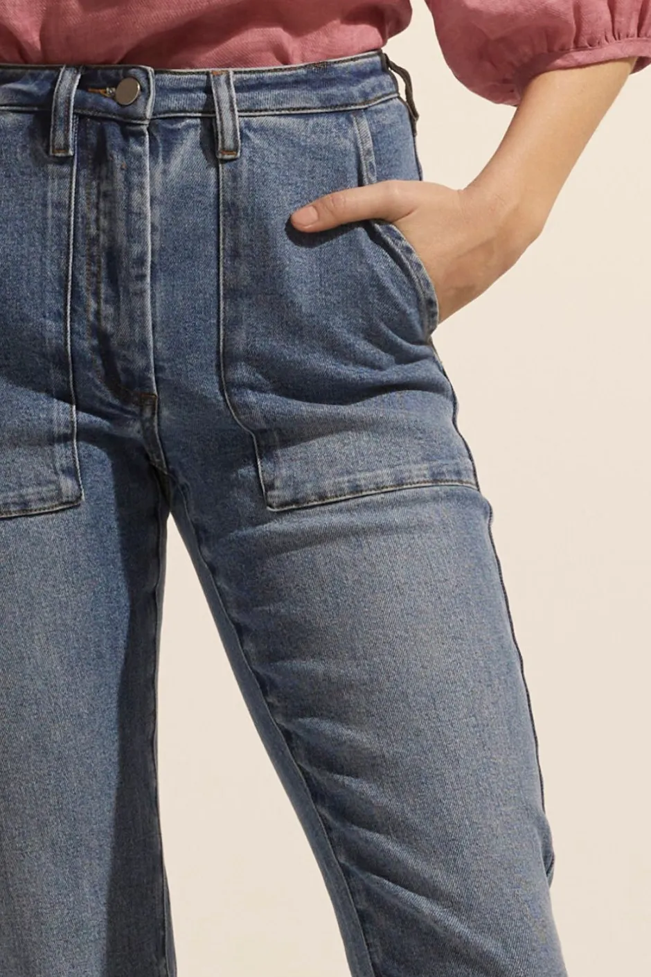 zoe kratzmann Bottoms|Citizen Jean-Mid Wash Denim