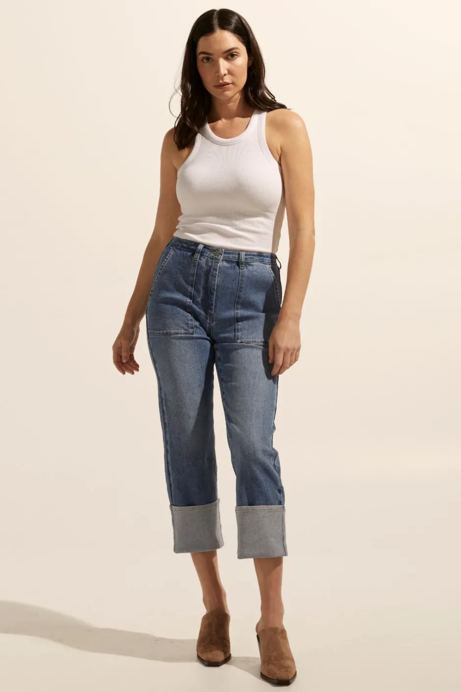 zoe kratzmann Bottoms|Citizen Jean-Mid Wash Denim