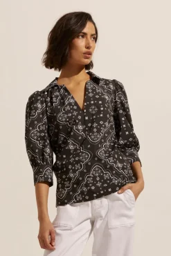 zoe kratzmann Tops|Clarity Top-Black Bandana