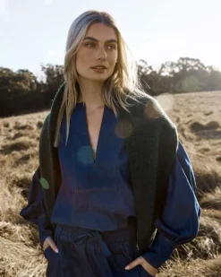 zoe kratzmann Tops|Collude Top-Dark Chambray