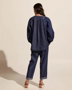 zoe kratzmann Tops|Collude Top-Dark Chambray