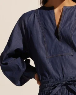 zoe kratzmann Tops|Collude Top-Dark Chambray