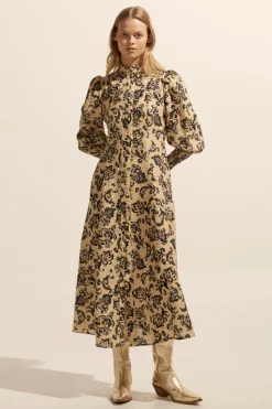 zoe kratzmann Dresses|Crave Dress-Ochre Floral