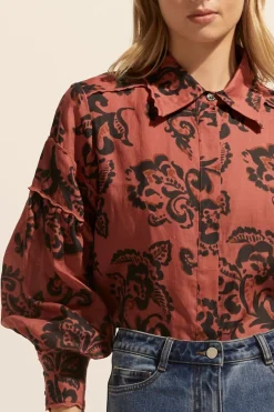 zoe kratzmann Tops|Dash Top-Clay Floral