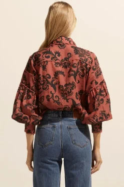 zoe kratzmann Tops|Dash Top-Clay Floral