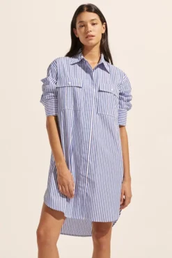 zoe kratzmann Dresses|Driver Dress-Cobalt Stripe