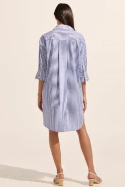 zoe kratzmann Dresses|Driver Dress-Cobalt Stripe
