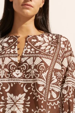 zoe kratzmann Tops|Entice Top-Choc Mosaic
