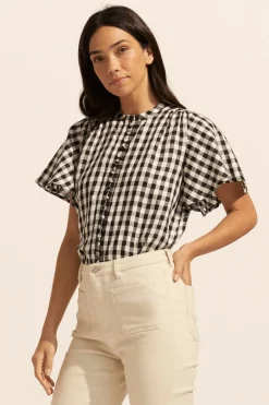 zoe kratzmann Tops|Essence Top-Black Check