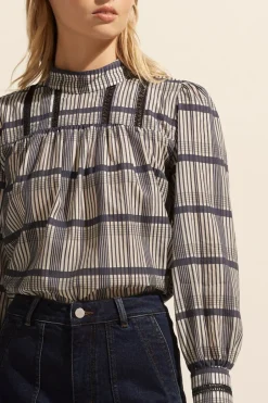 zoe kratzmann Tops|Faze Top-Ink/Porcelain Check