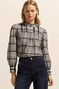 zoe kratzmann Tops|Faze Top-Ink/Porcelain Check