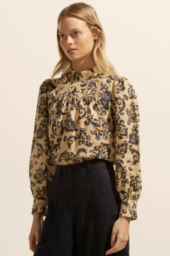 zoe kratzmann Tops|Faze Top-Ochre Floral