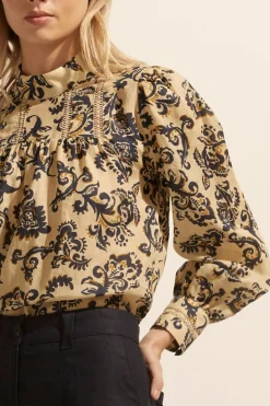 zoe kratzmann Tops|Faze Top-Ochre Floral