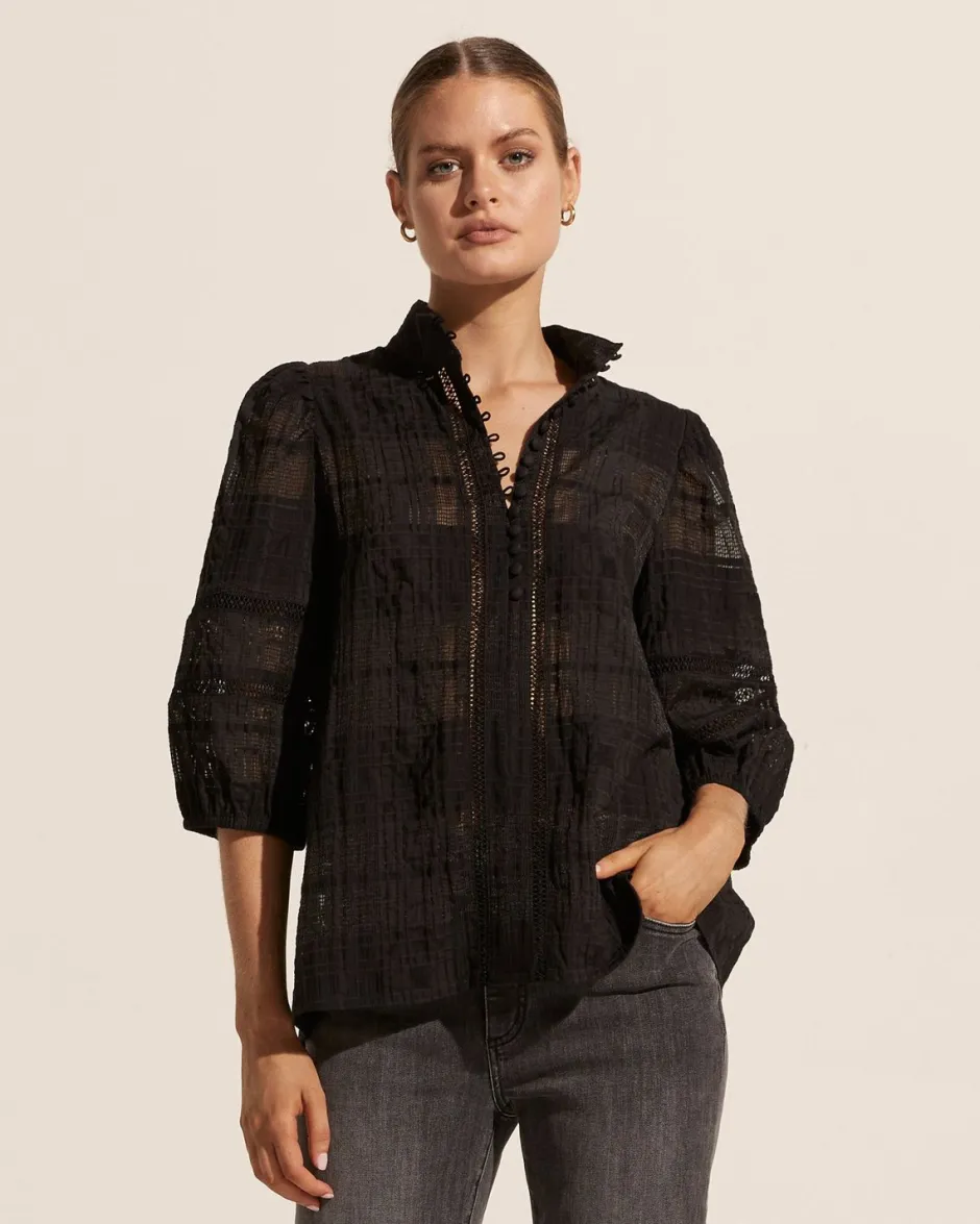 zoe kratzmann Tops|Fiction Top-Black