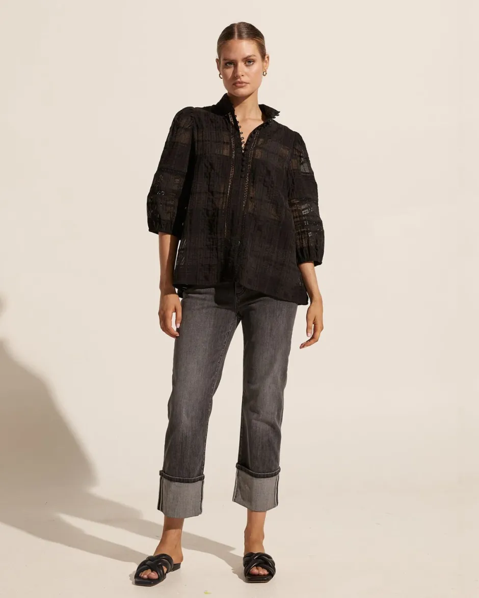 zoe kratzmann Tops|Fiction Top-Black