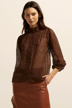 zoe kratzmann Tops|Focus Top-Chocolate