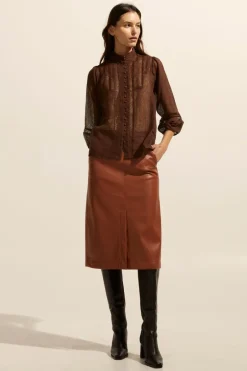 zoe kratzmann Tops|Focus Top-Chocolate