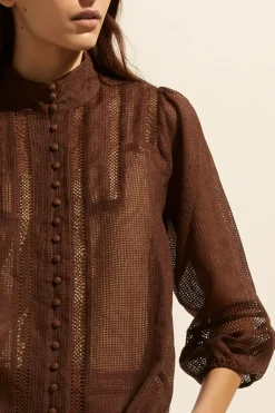 zoe kratzmann Tops|Focus Top-Chocolate