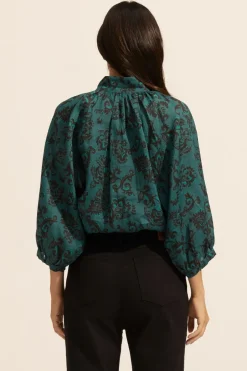 zoe kratzmann Tops|Fuse Top-Green Floral