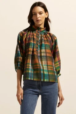 zoe kratzmann Tops|Fuse Top-Kaleidoscope Check