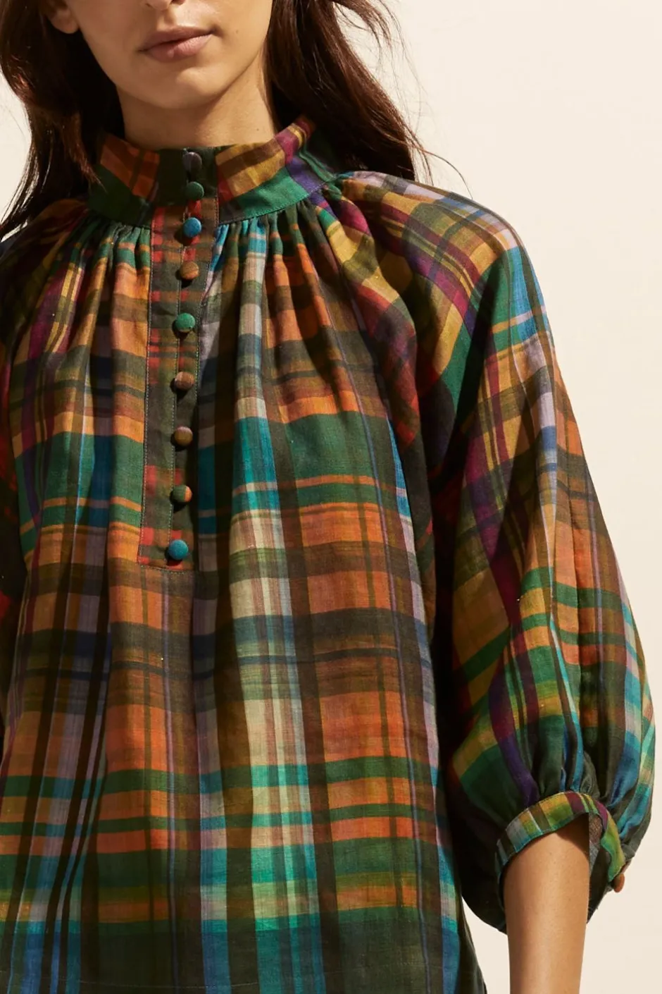 zoe kratzmann Tops|Fuse Top-Kaleidoscope Check