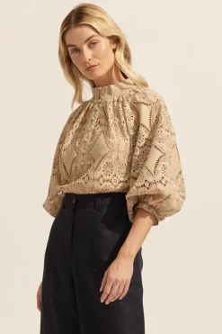 zoe kratzmann Tops|Fuse Top-Mushroom