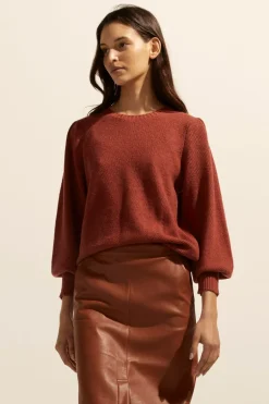 zoe kratzmann Knitwear|Gather Knit-Clay