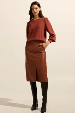 zoe kratzmann Knitwear|Gather Knit-Clay